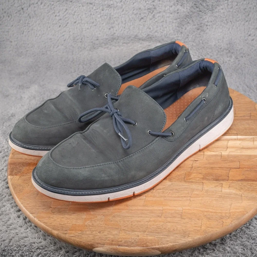 SWIMS Braided Lace Loafer Boat Shoes - SIZE: 11 US - Navy / White‎